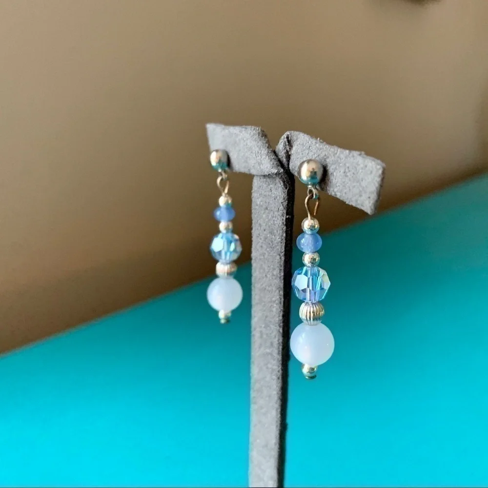 Handmade purple & silver earring and necklace Set